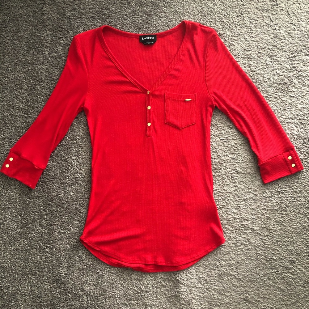 **SOLD//SOLD****BEBE 3/4 Sleeve Shirt Size S